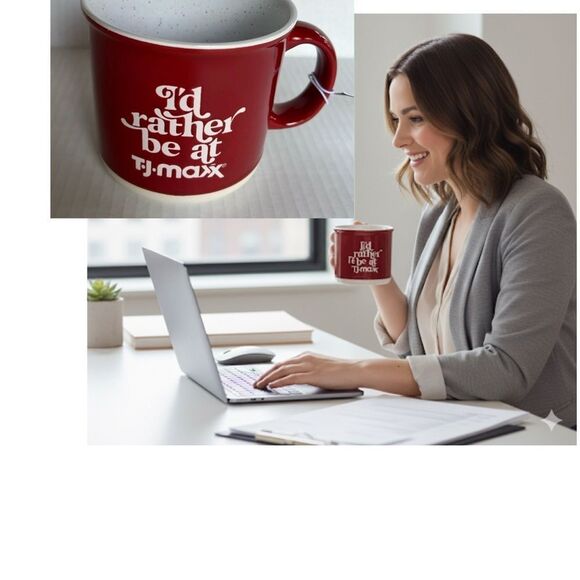 I’d Rather be at TJ Maxx Red and White Mug Bold Design - Picture 3 of 10